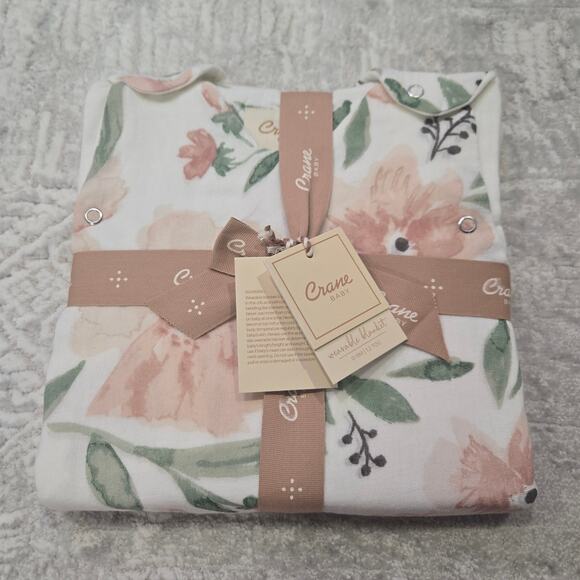 NWT Crane Baby Wearable Blanket Cotton Floral Neutral Soft Breathable 0-9 Month - Picture 1 of 3